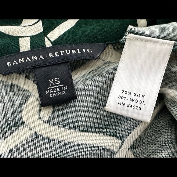 Banana Republic Wrap Dress - XS - Green & Cream - Picture 4 of 4